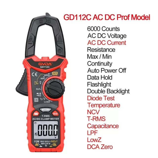 GVDA GD112C струмовимірювальні кліщі - мультиметр