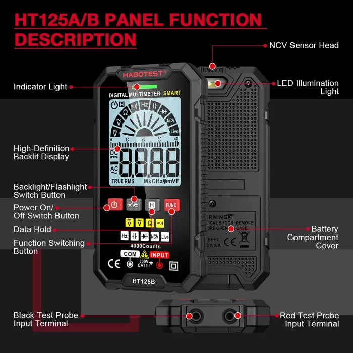 Habotest HT125B Цифровий мультиметр 